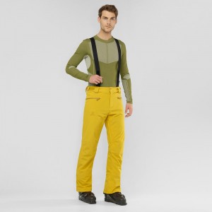 Salomon Edge Men's Pants Yellow | ETZU-01745